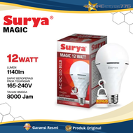 Surya Lampu Bohlam Emergency MAGIC 12W/18W/9W Cahaya Putih Rechargeable Tahan 5jam - GARANSI RESMI