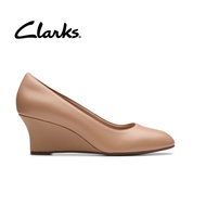 Clarks Womens Olivette Pearl Wedges - Beige Leather