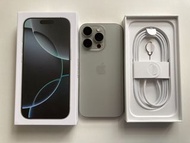 iPhone 16 pro max 256gb 原色港行雙卡 電池99% 外觀全新 蘋果保養至2026/12/7 what app 6497 6645