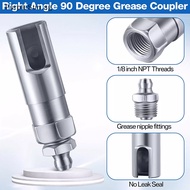 PurpleSun Grease Coupler Right Angle 90 Degree Push-on Slotted Grease Gun With 1/8 Inch NPT Threads Slotted Standard Grease Couplers Nippl SG