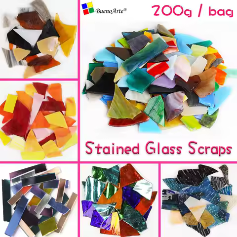 200g Stained Glass Scraps DIY Craft Tiffany Glass,Mosaic Hobbies, DIY Material Supplier,Glass Fragme