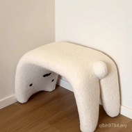 Cute Stool Makeup Stool Wooden Stool Entrance Wearing Shoe Stool Entrance Cat Lamb Fleece Sofa Stool