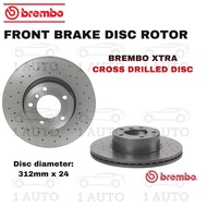 GENUINE BREMBO XTRA CROSS DRILLED FRONT BRAKE DISC ROTOR BMW X1 E84 18i Xdrive 20d E90 E92 E93 F30 3