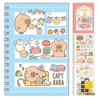 72K Capybara Rollover Notes [Jiucheng Jiu Stationery] Fixed Page Horizontal Notebook Diary 72K Notep