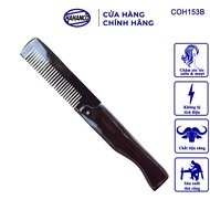 HAHANCO Pocket-sized Foldable Black Horn Comb for Men Hair Comb and Beard Comb Foldable Comb - COH15