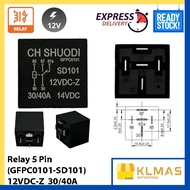 Relay 5 Pin 12V DC 30/40A (GFPC0101-SD101-Z)