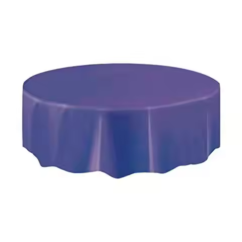 Elegant Deep Purple Solid Round Plastic Table Cover 84 Inches Premium Waterproof Tablecloth Perfect 