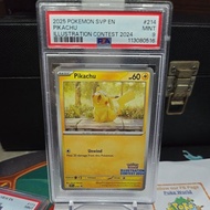 PSA 9 Pikachu SVP214 - Stamped Pokemon Illustration Contest 2024 - Pokemon Graded Cards