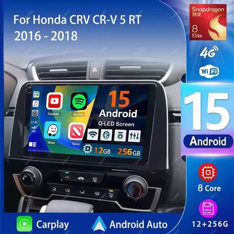 Android 15 Carplay 2K Screen Car Radio Multimedia Player For Honda CRV CR-V 5 RT RW 2016-2018 Autora