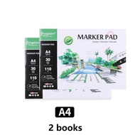 Rex TT marker pen drawing book 30 Sheet A3/A4/A5 Professional Marker Paper Spiral Sketch Notepad Boo