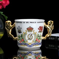 英國製Paragon 1981奢華24k金細緻骨瓷查爾斯與黛安娜結婚馬克杯