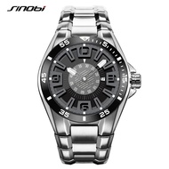 SINOBI Brand Sports Men's Watches 44mm Dial Luminous Calendar Waterproof Luxury Stainless Steel Strap Men's Quartz Wristwatch SYUE