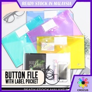 CROCUS.OS_SSD A4 Clear Paper File Folder (with ID Label pocket) Stationery School Office Case PP 6 c