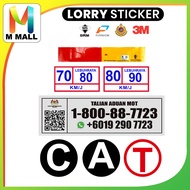 Lorry Sticker PUSPAKOM JPJ Pass 3M Side marking SIRIM Reflective, 70/80 KM/J, 80/90 KM/J, C, A, T, T