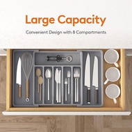 Expandable Cutlery Organizer Drawer Organizer Plastic Container Utensils Storage Adjustable Drawer