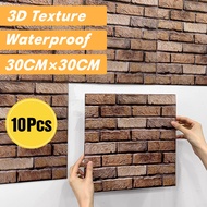 3D Brick Wall Sticker Self Adhesive 3D Wall Panel Brick Wallpaper, DIY Wall Sticker for Living Room, Bedroom, Kitchen Backsplash, Bathroom, Interior Home Wall Decor 30*30cm