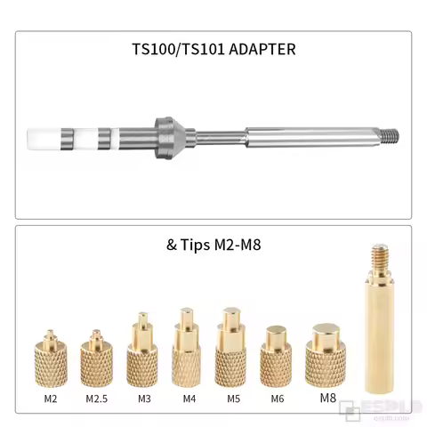 TS100 TS101 Adapter & Tips M2-M8 Heat Insert Nut Iron Tip Metal Hot Melt Nut Insertion for Standard 