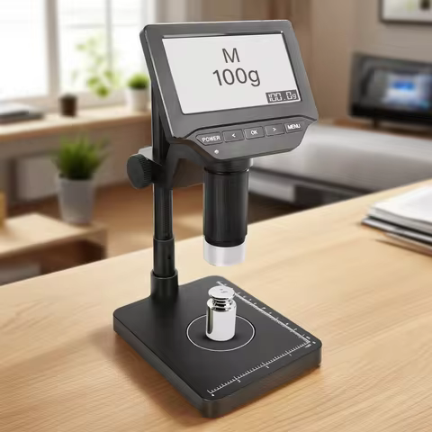 4.3 inch LCD Digital Microscope Precision Microscope with Weighing Scale with Lights for Fine Detail