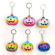 Halloween pumpkin soft keychain squishy ring Halloween props set of 6