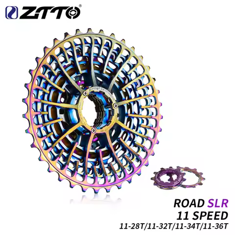 ZTTO Gravel Bike 11 Speed 11-36T UltraLight Cassette Road Bicycle Sprocket Colorful 11Speed 34T Rain