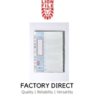 LIONFILE A4 10 tab Index Dividers 0.13mm PP Numbered 1set/Pack