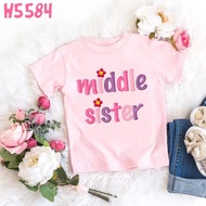 Baby Girls outfit Pink Tee Tshirt Matching Sisters MonikGrshop Top Cute Sisters Group Sisters Tee