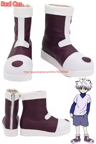 RealCos Killua Zoldyck Cosplay Shoes Fantasy Costume Accessories Anime HUNTER×HUNTER Disguise Boots 