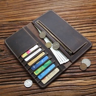 Crazy Horse Leather Long Wallet Retro Teenager Men Ultra Thin Leather Easy Wallet First Layer Leathe