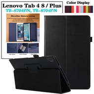 For Lenovo Tab 4 8 Plus 8.0" 2017 TB-8704X Tab4 8 TB-8504X TB-8504F Classic Litchi Leather Texture Flip Stand Case Fashion Full Protection Tablet Cover