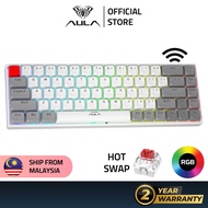 AULA F3068 Wireless Keyboard Mechanical 65% TKL Bluetooth 5.0 or Wired Dual Mode Hot Swappable Switc