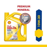 550051845 Shell Helix HX5 10W30 premium mineral engine oil (3 liter) Myvi/Viva/Wira/Saga