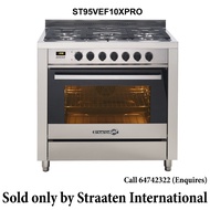 Straaten Free Standing Cooker 90 cm ST95VEF10X-PRO 5 Burners and 10 Settings Electric Oven Stainless Steel