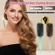 💥HOT[Curl with one comb/Increase hair volume]Bounce Curly Hair Styling Brush/Detangle Hair Brush Com