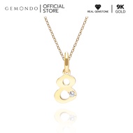 Gemondo จี้ทองคำ 9K ประดับเพชร เลขนำโชคหมายเลข 8 (ไม่รวมสร้อย) Lucky Symbol