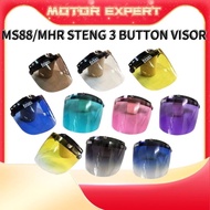 HELMET VISOR 2 TONE MS88 MHR 3 MHR STENG KURA HITAM GREY RED YELLOW GREEN BLUE PINK PURPLE