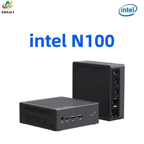 Aittact Mini PC Intel Alder Lake N100 Windows 11 Pro DDR4 PCIe M.2 SSD USB3.2 Dual HDMI Desktop Gami