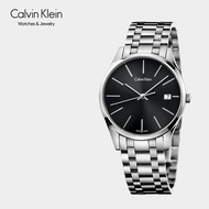 CK凯文克莱（Calvin Klein）Time 时光记忆系列手表 日历黑盘钢带情侣表女表 石英表 K4N23141
