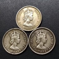 British Hong Kong QE II A Set Of 10 Cent 1957 -1963 ( 3 Coins )