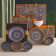 Bohemian Bowl With Gift Box Porcelain Bowl Ceramic Bowl Mangkuk Seramik Jepun Dinnerware Bowls Table