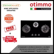 Otimmo(by EuropAce) EBH6391S 3 Burner 90cm Gas Hob Schott Glass (PUB / LPG) - 2 YEARS WARRANTY *READY STOCK*