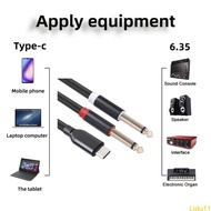 Lidu11 Type C to 6 35mm Y Cable Flexible USB C to 6 35mm 1 4inch TRS Cable Wide Compatibility Excell