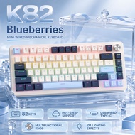 APAYADO K82 75% Mechanical Gaming Keyboard with Volume Knob Blue or Red Switches Papan Kekunci Mekan