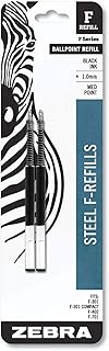 Zebra, 85412, Refill for F-301, F-301 Ultra, F-402, 301A, Spiral Ballpoint, Med, Black, 2/Pack, Sold