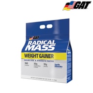 GAT Sport Radical Mass Gainer 10lbs - Weight & Mass Gain, Bulking & Sizing, Lean Muscle Gainer 5