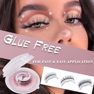 1 pairs Self-adhesive False eyelashes Reusable Natural Long Thick Eyelashes Multiple Reversible Glue