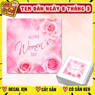 Happy Women Day Sticker March 8, Vietnamese Women's Day Stamp March 8 Decorating Cards, Gift Baskets