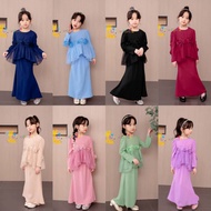 Little Cutie BK76 Baju Raya Terkini 2023 Baju Kurung Budak Moden Baju Raya Kurung Kanak-Kanak 1T-12T