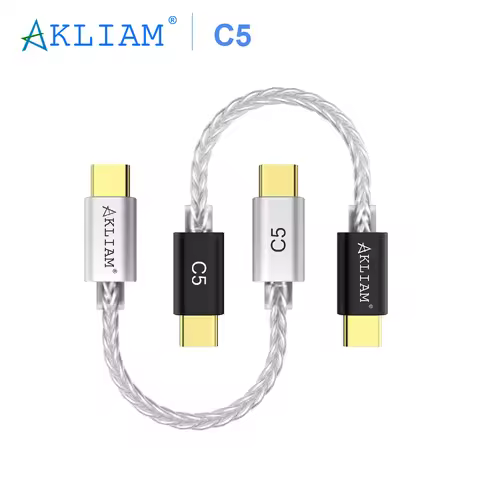 AkLIAM C5 Audio OTG USB C to C Cable 8*7*7*0.06mm OFC Silver-plated HiFi OTG Lightning to C Cable