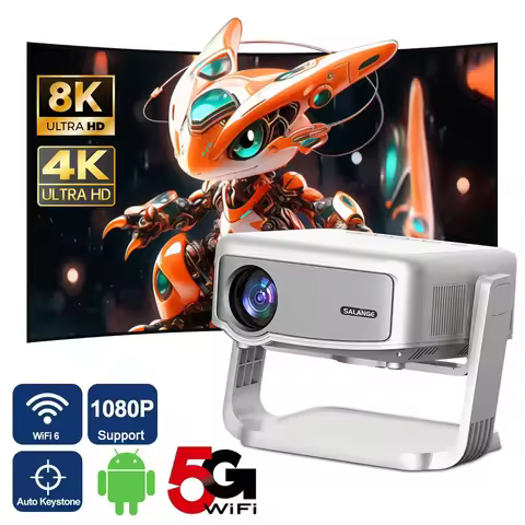 Salang P90 Projector Android 9 Wifi Smart Home Cinema Electronic Focus BT4.2 8000 Lumens Support 108