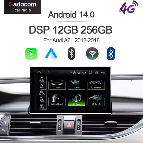 CarPlay 9" DSP Android 15 8 Core 12GB RAM 256GB ROM Car Player GPS multimedia car radio navigation F